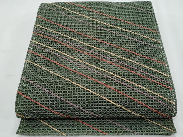 平和屋着物＊夏物　八寸名古屋帯　羅　斜線文　正絹　逸品　CABI5906fb