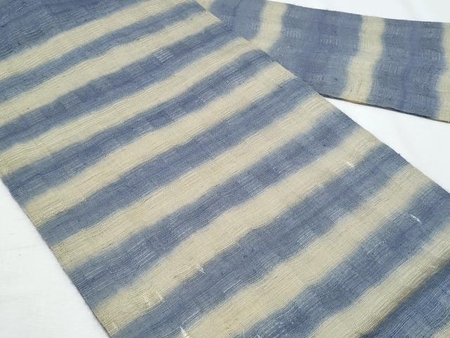 平和屋着物＊夏物　九寸名古屋帯　花倉織　横段文　麻　逸品　CABI5909fb