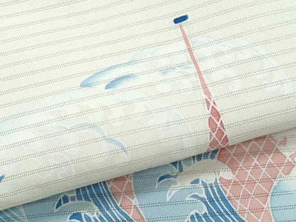 平和屋着物＊夏物　塩瀬　九寸名古屋帯　友禅　立波文　正絹　逸品　CABI5911fb