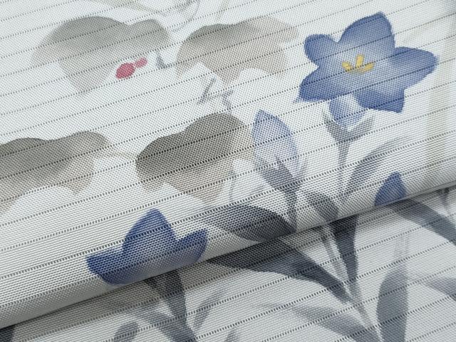 平和屋着物＊夏物　塩瀬　九寸開き名古屋帯　手描き　桔梗　正絹　逸品　CABI5912fb