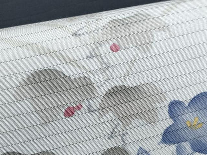 平和屋着物＊夏物　塩瀬　九寸開き名古屋帯　手描き　桔梗　正絹　逸品　CABI5912fb