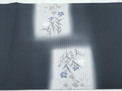 平和屋着物＊夏物　塩瀬　九寸開き名古屋帯　手描き　桔梗　正絹　逸品　CABI5912fb