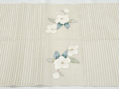 平和屋着物＊夏物　八寸名古屋帯　絽綴れ　枝花文　金銀糸　正絹　逸品　CABI5913fb