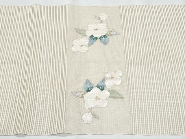 平和屋着物＊夏物　八寸名古屋帯　絽綴れ　枝花文　金銀糸　正絹　逸品　CABI5913fb