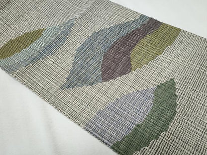 平和屋着物＊夏物　八寸名古屋帯　櫛織　抽象文様　正絹　逸品　CABI5916fb
