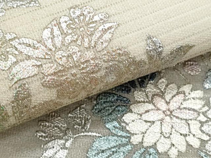 平和屋着物＊夏物　九寸名古屋帯　菱花文　金銀彩　正絹　逸品　CABI5918fb