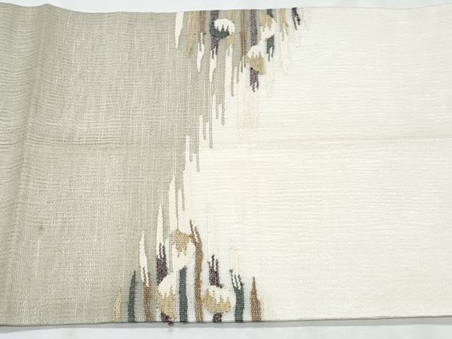 平和屋着物＊夏物　九寸開き名古屋帯　すくい織　抽象文様　正絹　逸品　CABI5921fb