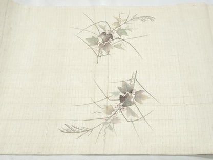 平和屋着物＊夏物　九寸名古屋帯　桔梗枝松文　正絹　逸品　CABI5923fb