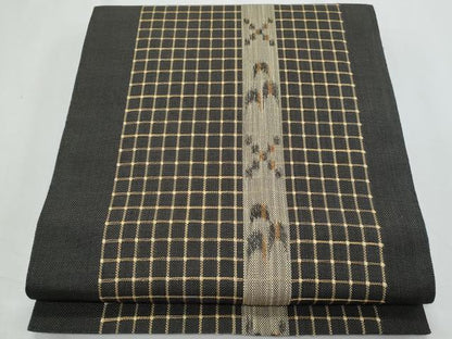 平和屋着物＊夏物　八寸名古屋帯　間道　自然布　逸品　CABI5926fb