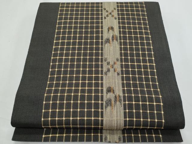 平和屋着物＊夏物　八寸名古屋帯　間道　自然布　逸品　CABI5926fb