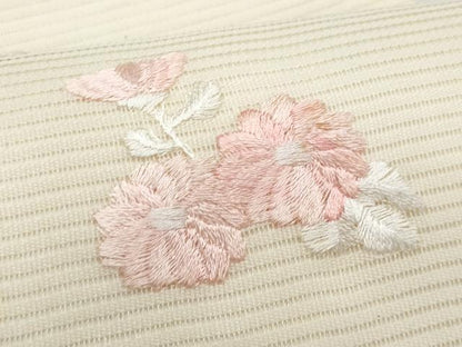 平和屋着物＊夏物　九寸開き名古屋帯　総刺繍　流水鴛鴦花文　正絹　逸品　CABI5928fb