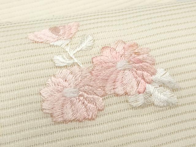 平和屋着物＊夏物　九寸開き名古屋帯　総刺繍　流水鴛鴦花文　正絹　逸品　CABI5928fb