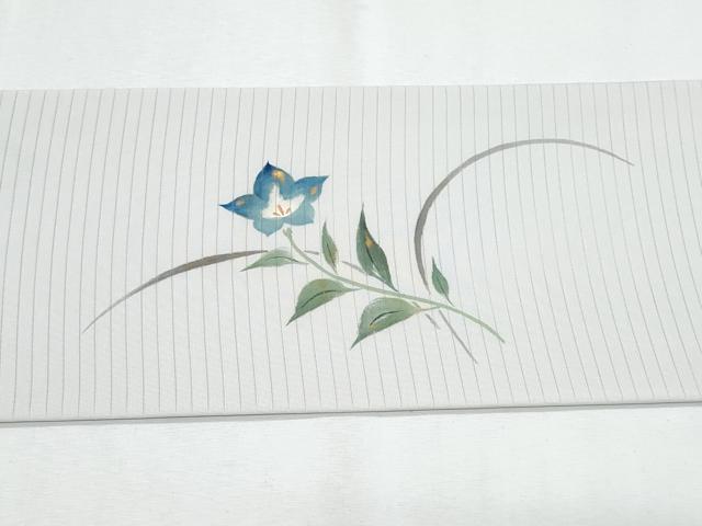 平和屋着物＊夏物　銀座　志ま亀　塩瀬　九寸名古屋帯　手描き　花籠文　金彩　たとう紙付き　正絹　逸品　CABI5952fb