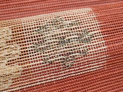 平和屋着物＊夏物　銀座　志ま亀　八寸名古屋帯　市松吉祥文様　金糸　たとう紙付き　正絹　逸品　未使用　CABI5953fb