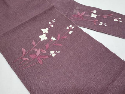 平和屋着物＊夏物　銀座　志ま亀　八寸名古屋帯　総刺繍　枝花文　たとう紙付き　正絹　逸品　CABI5954fb