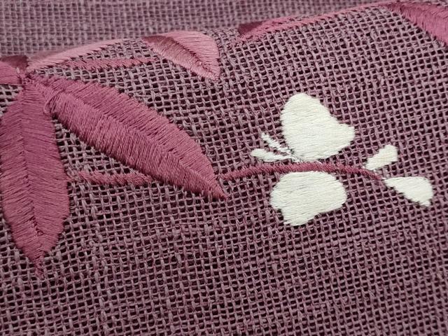 平和屋着物＊夏物　銀座　志ま亀　八寸名古屋帯　総刺繍　枝花文　たとう紙付き　正絹　逸品　CABI5954fb