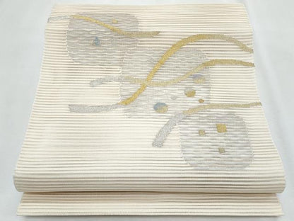 平和屋着物＊夏物　八寸名古屋帯　絽綴れ　抽象文様　金銀糸　正絹　逸品　CABI5963fb