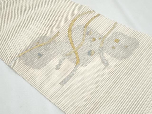 平和屋着物＊夏物　八寸名古屋帯　絽綴れ　抽象文様　金銀糸　正絹　逸品　CABI5963fb