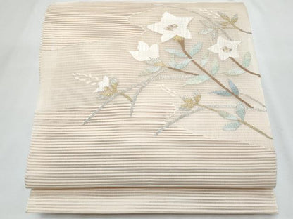平和屋着物＊夏物　八寸名古屋帯　絽綴れ　桔梗　金銀糸　正絹　逸品　CABI5967fb