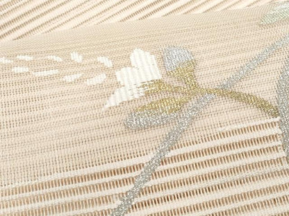 平和屋着物＊夏物　八寸名古屋帯　絽綴れ　桔梗　金銀糸　正絹　逸品　CABI5967fb