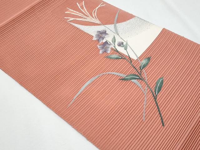 平和屋着物＊夏物　八寸名古屋帯　絽綴れ　枝花文　金銀糸　正絹　逸品　CABI5969fb