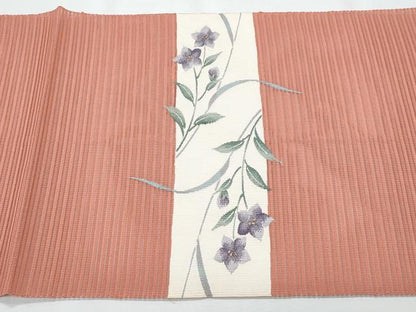 平和屋着物＊夏物　八寸名古屋帯　絽綴れ　枝花文　金銀糸　正絹　逸品　CABI5969fb