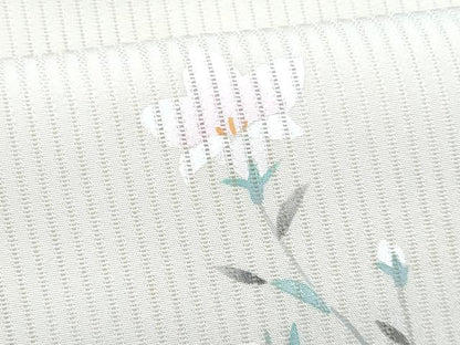 平和屋着物＊夏物　九寸名古屋帯　手描き　枝花文　正絹　逸品　CABI5970fb