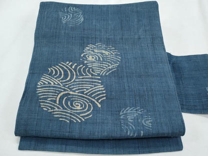 平和屋着物＊夏物　九寸名古屋帯　立波文　麻　逸品　CABI5971fb