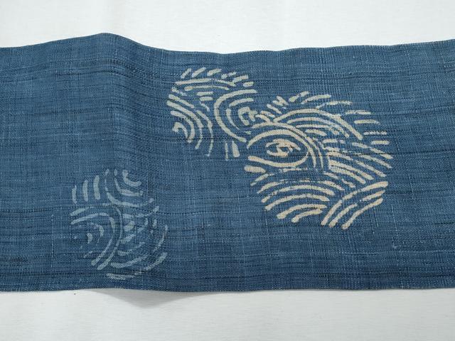 平和屋着物＊夏物　九寸名古屋帯　立波文　麻　逸品　CABI5971fb