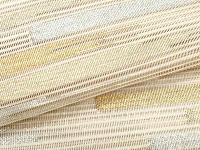 平和屋着物＊夏物　八寸名古屋帯　絽綴れ　横段文　正絹　逸品　CABI5973fb