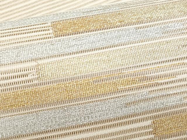 平和屋着物＊夏物　八寸名古屋帯　絽綴れ　横段文　正絹　逸品　CABI5973fb