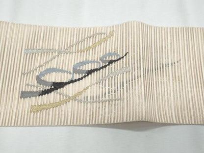 平和屋着物＊夏物　八寸名古屋帯　絽綴れ　抽象文様　金銀糸　正絹　逸品　CABI5975fb