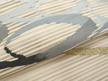 平和屋着物＊夏物　八寸名古屋帯　絽綴れ　抽象文様　金銀糸　正絹　逸品　CABI5975fb