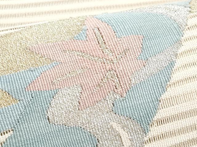 平和屋着物＊夏物　八寸名古屋帯　絽綴れ　熨斗花文　金銀糸　正絹　逸品　CABI5976fb
