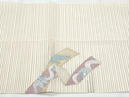 平和屋着物＊夏物　八寸名古屋帯　絽綴れ　熨斗花文　金銀糸　正絹　逸品　CABI5976fb