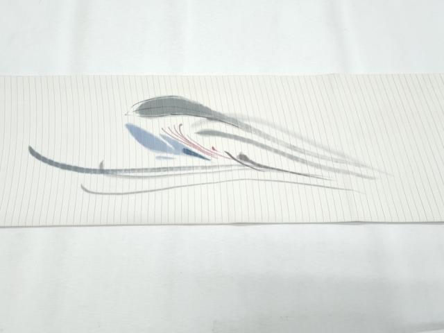 平和屋着物＊夏物　塩瀬　九寸名古屋帯　作家物　手描き　抽象文様　正絹　逸品　CABI5978fb