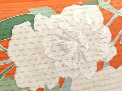 平和屋着物＊夏物　塩瀬　九寸名古屋帯　駒刺繍　枝花文　正絹　逸品　CABI5979fb