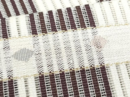 平和屋着物＊夏物　八寸名古屋帯　幾何学間道　金銀糸　正絹　逸品　CABI5980fb