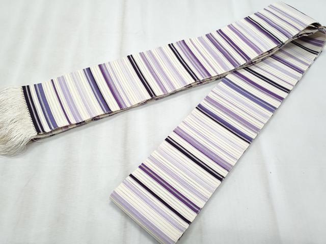 平和屋着物＊夏物　男性　角帯　絽綴れ　横段文　正絹　逸品　CABI5986fb