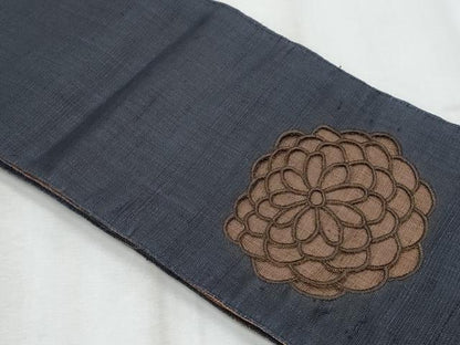 平和屋着物＊夏物　撫松庵　半幅帯　菊　麻　逸品　CABI5990fb