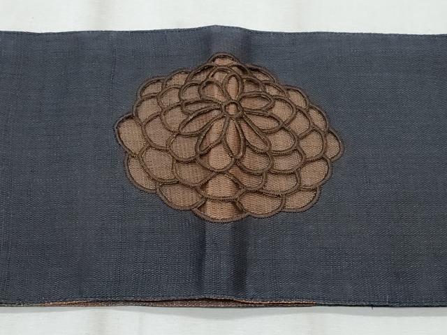 平和屋着物＊夏物　撫松庵　半幅帯　菊　麻　逸品　CABI5990fb