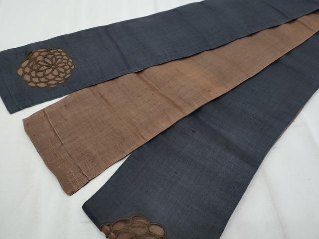 平和屋着物＊夏物　撫松庵　半幅帯　菊　麻　逸品　CABI5990fb