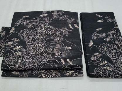 平和屋着物＊夏物　つけ帯　枝花文　正絹　逸品　CABI5993fb