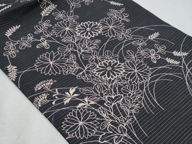 平和屋着物＊夏物　つけ帯　枝花文　正絹　逸品　CABI5993fb