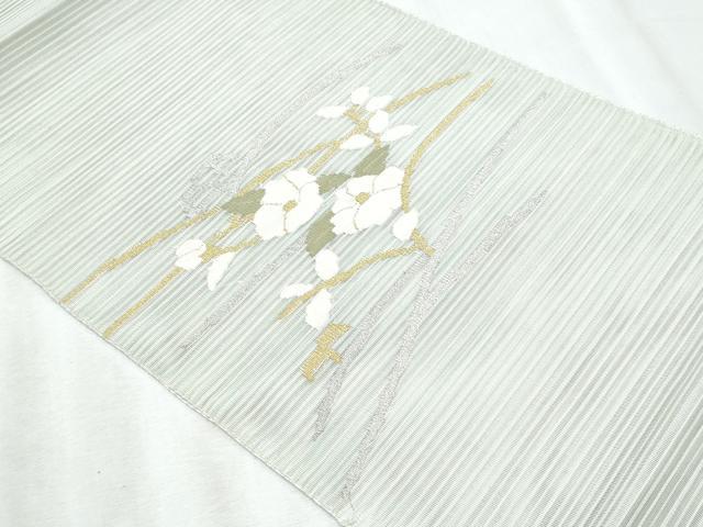 平和屋着物＊夏物　つけ帯　絽綴れ　枝椿　金銀糸　正絹　逸品　CABI5994fb