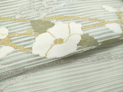 平和屋着物＊夏物　つけ帯　絽綴れ　枝椿　金銀糸　正絹　逸品　CABI5994fb