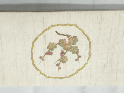 平和屋着物＊夏物　つけ帯　亀甲花文　麻　正絹　逸品　CABI5995fb