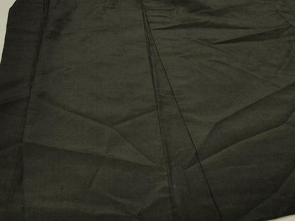 平和屋着物＃男性　長羽織　紬地　黒地　正絹　逸品　CABI6019in