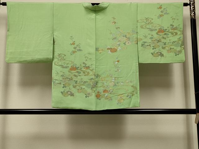 平和屋着物＃羽織　寿光織　流水草花文　金銀糸　正絹　逸品　CABI6020in