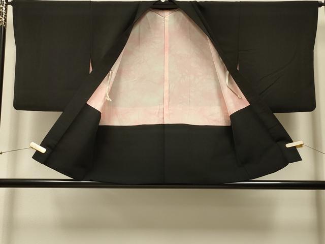 平和屋着物＃羽織　総刺繍　草花文　黒地　金銀糸　正絹　逸品　CABI6032in